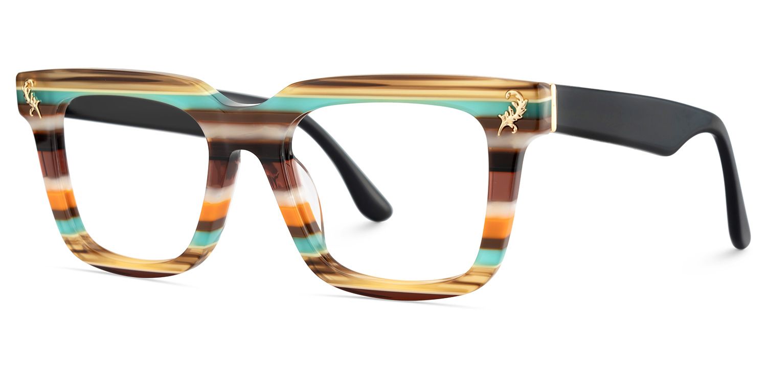Lauffer Acetate Multicolor Frame Glasses with Square Shape | ZEELOOL UK3