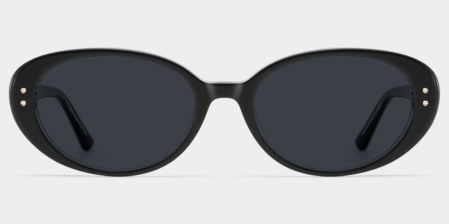 Lennon Black Oval Glasses | Retro Varsity Athleisure0