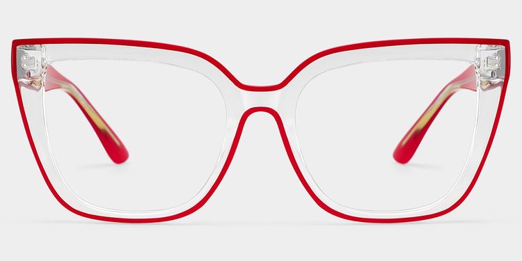 Mirta Red Square Glasses