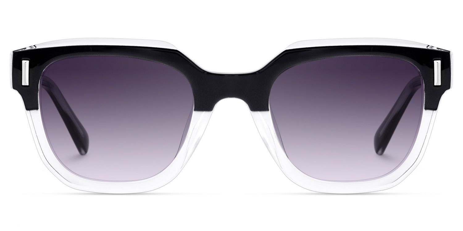 Nia Black Clear Square Sunglasses to Frame Your Face | ZEELOOL UK0