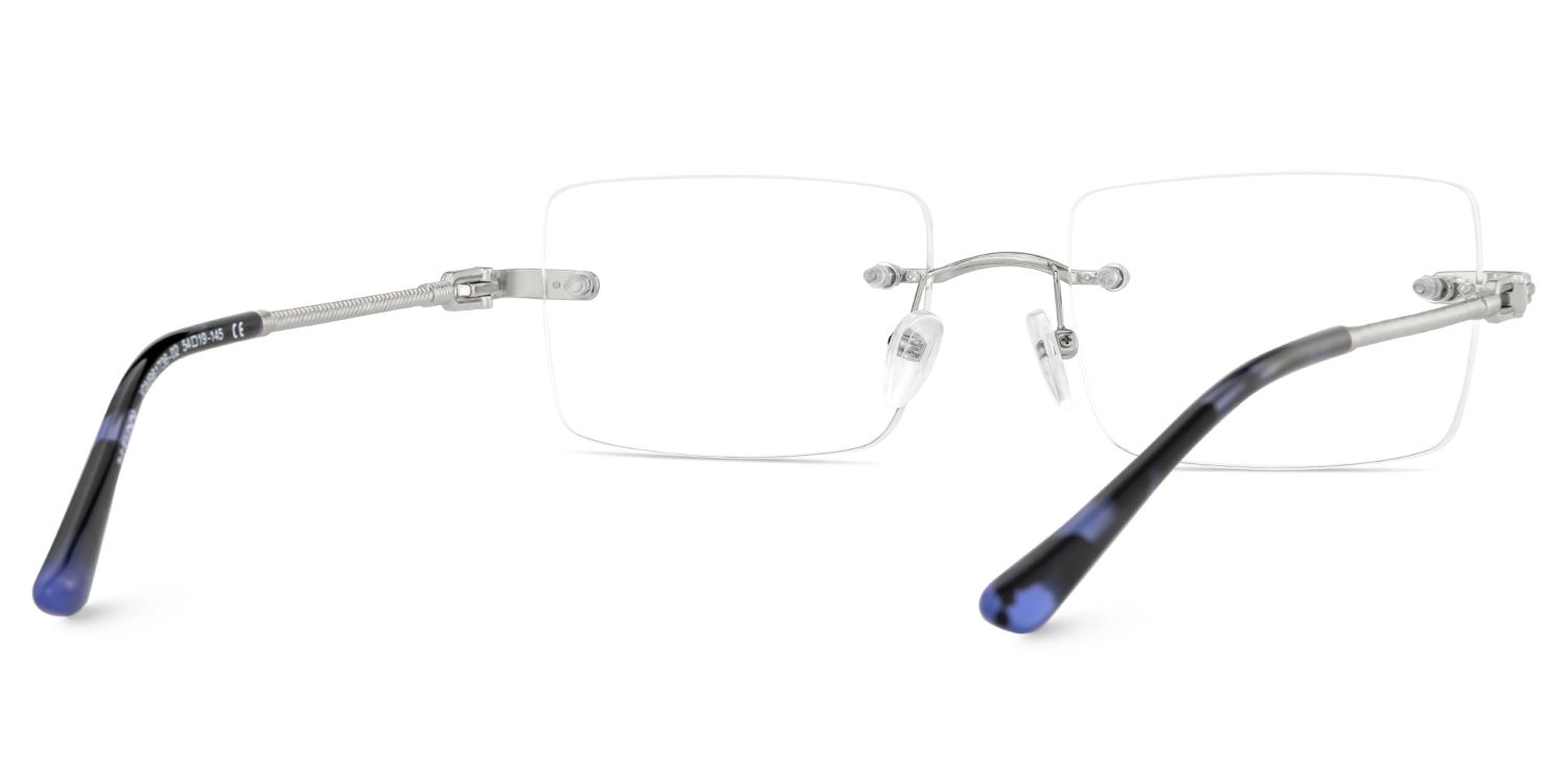 Silver Rimless Eyeglasses Frames With Adjustable Nose Pads6