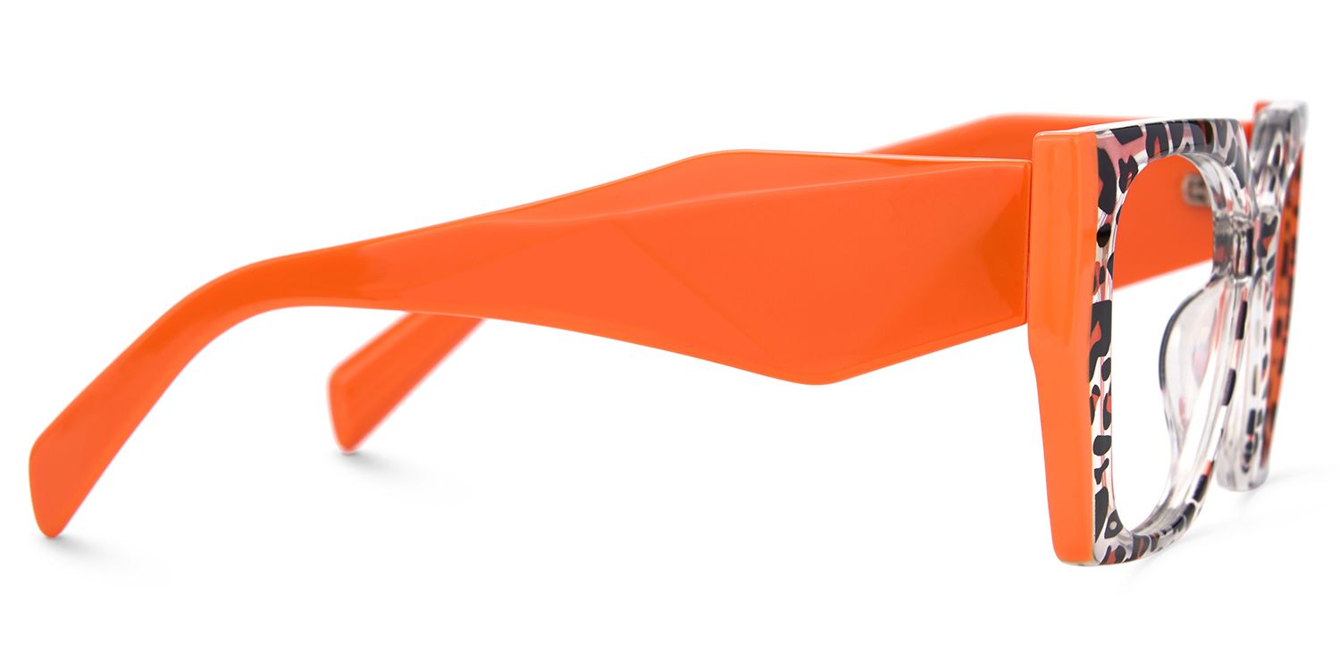 Affordable Hexagonal Orange Tortoiseshell Glasses3