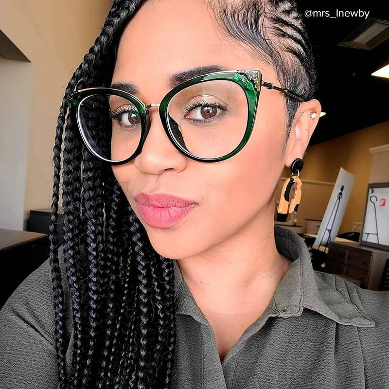 Dalton Cat Eye Dark Green Frame Glasses | ZEELOOL UK7