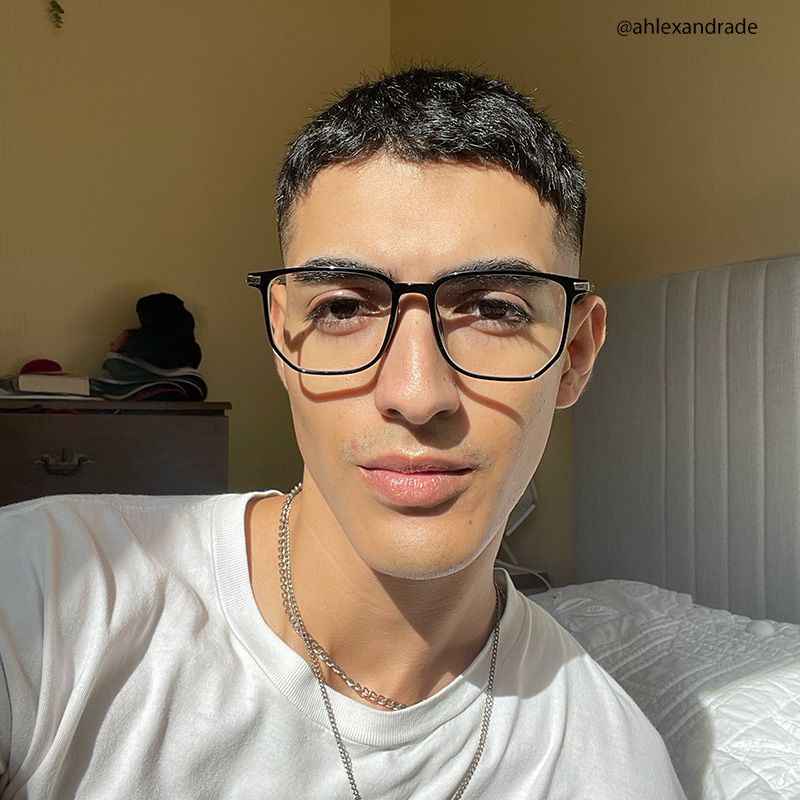 Fezell Square Black Eyeglasses and Thin Wide Frames11