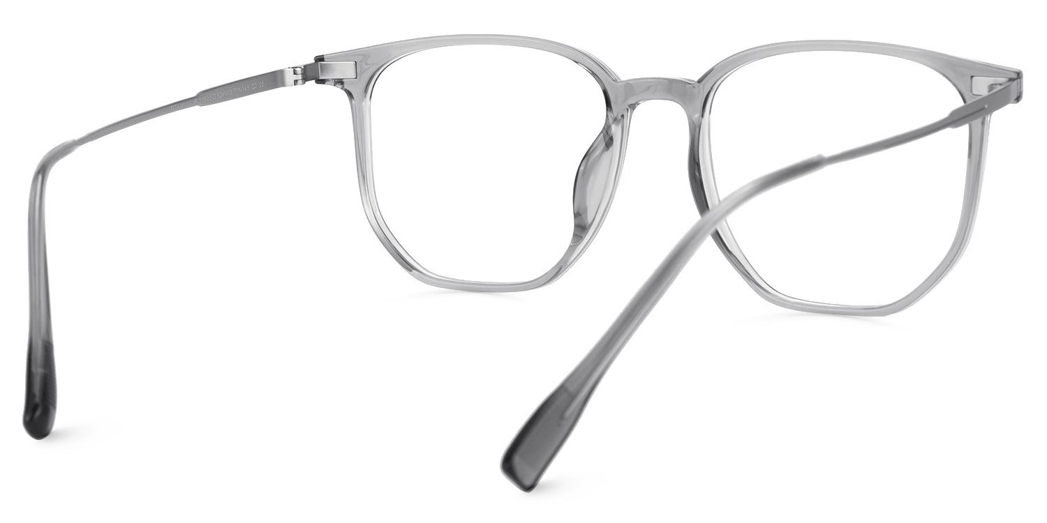 Bianca Mixed-Materials Geometric Gray Frame Glasses | ZEELOOL UK3