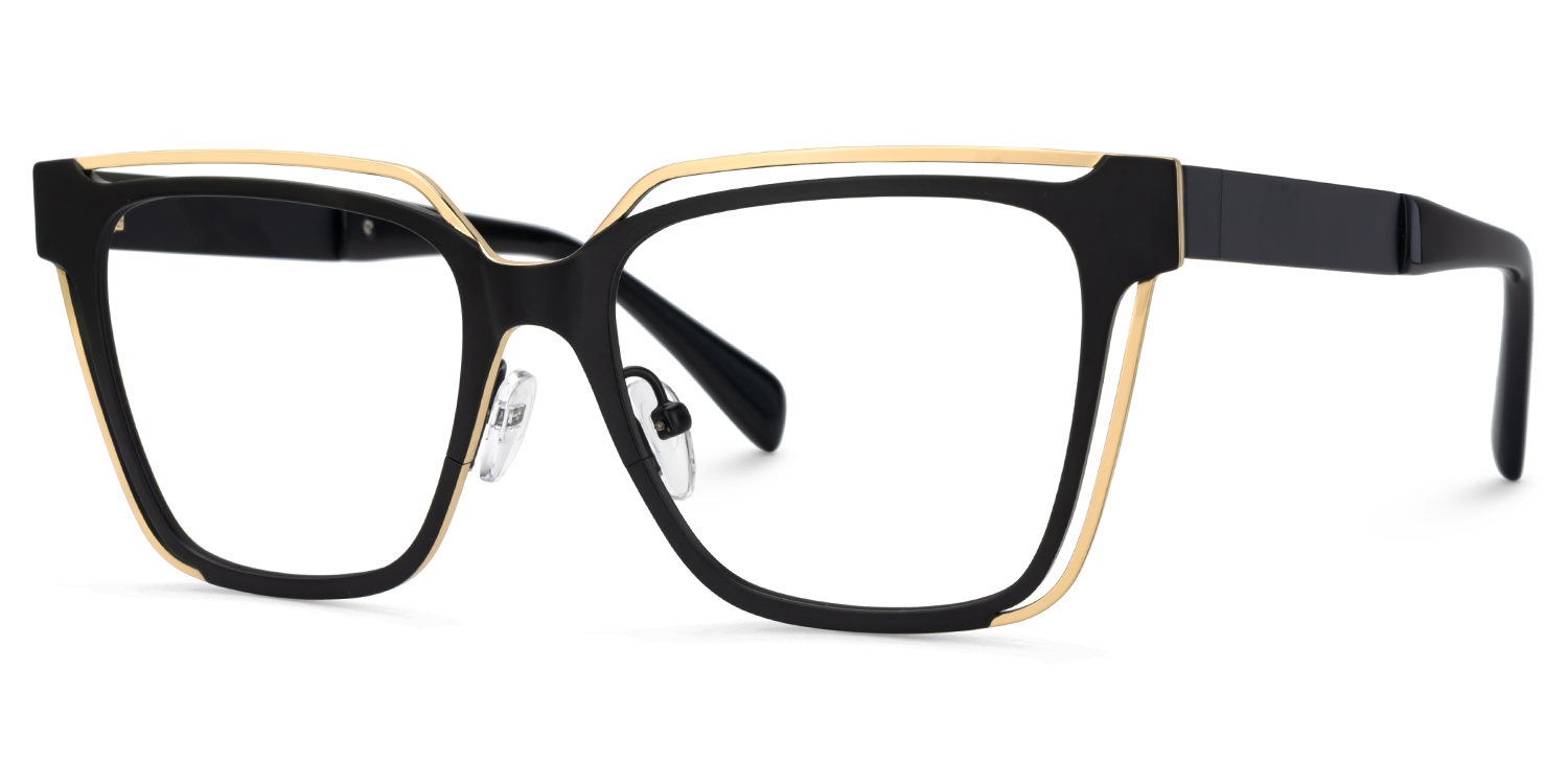 Diorney Rectangle Black Glasses3