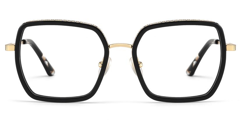 Fiona Black Square Glasses