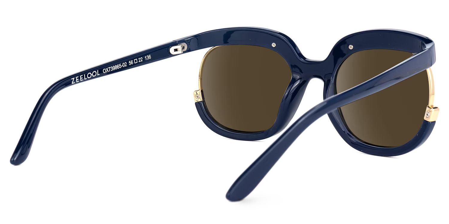 Darice Round Dark-Blue Sunglasses | ZEELOOL UK3