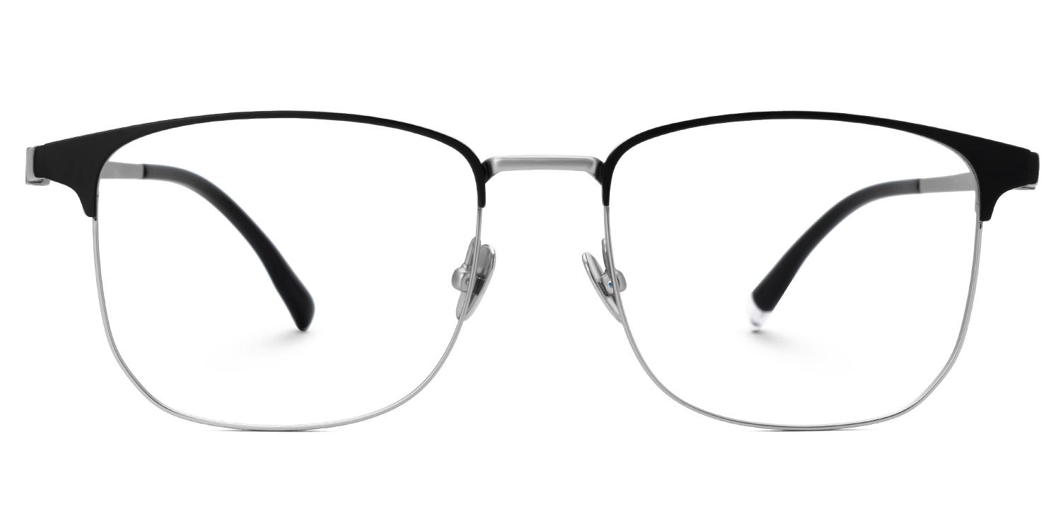 Rondon Titanium Rectangle Silver Frame Glasses | ZEELOOL UK0