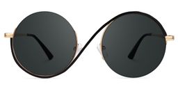 Flozif Black Round Sunglasses0