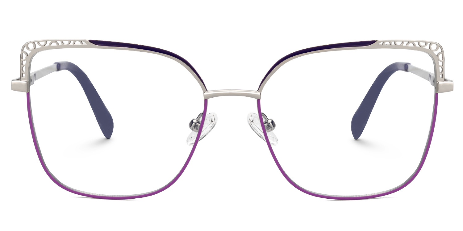 Marlisa Square Purple Full-Frame Glasses | ZEELOOL UK0