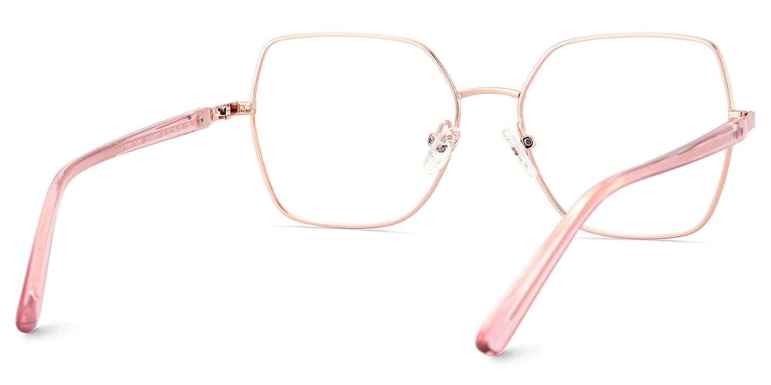 Rose Gold Glasses For Women With Transparent Pink Temples4