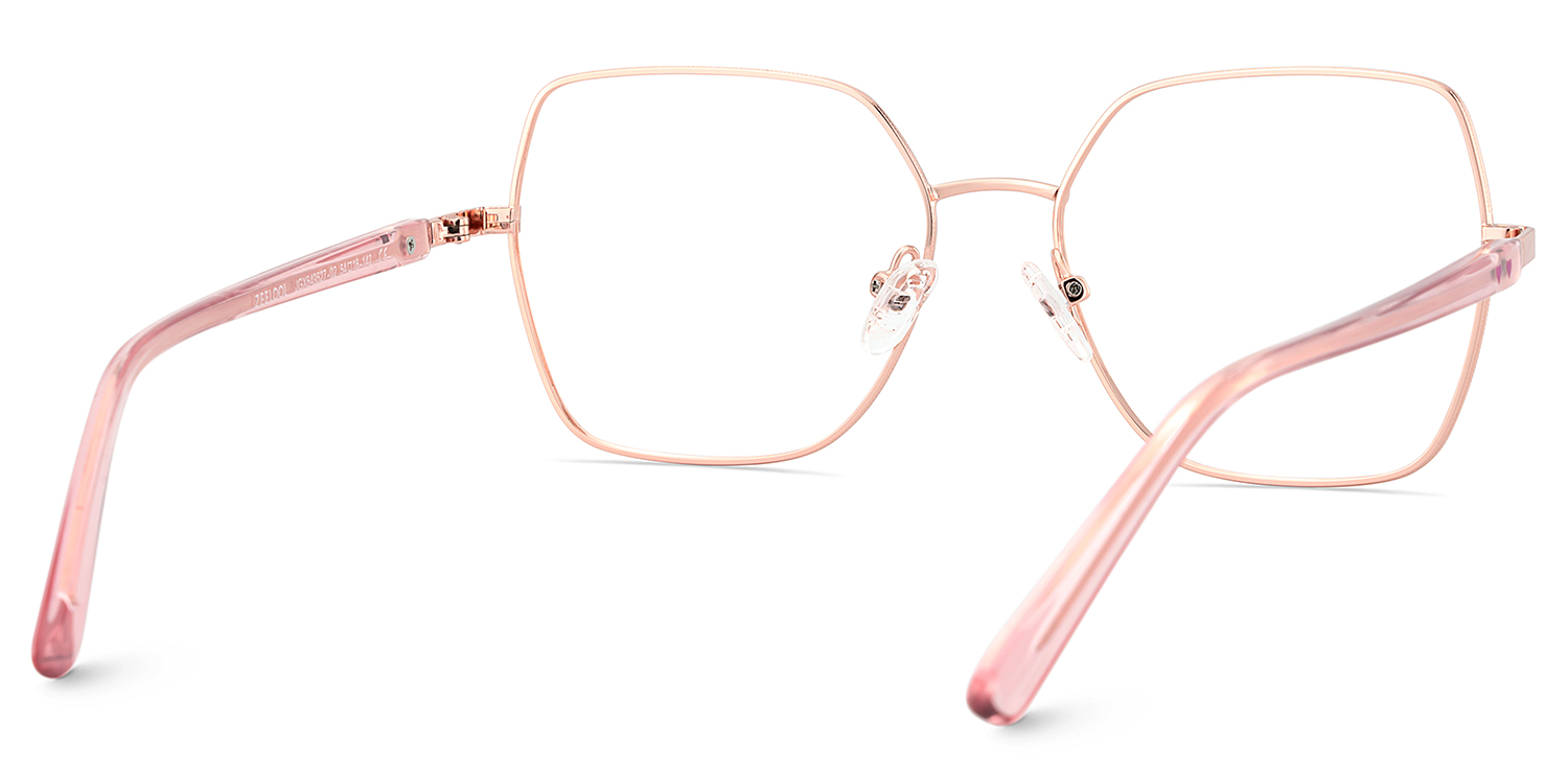 Rose Gold Glasses For Women With Transparent Pink Temples4