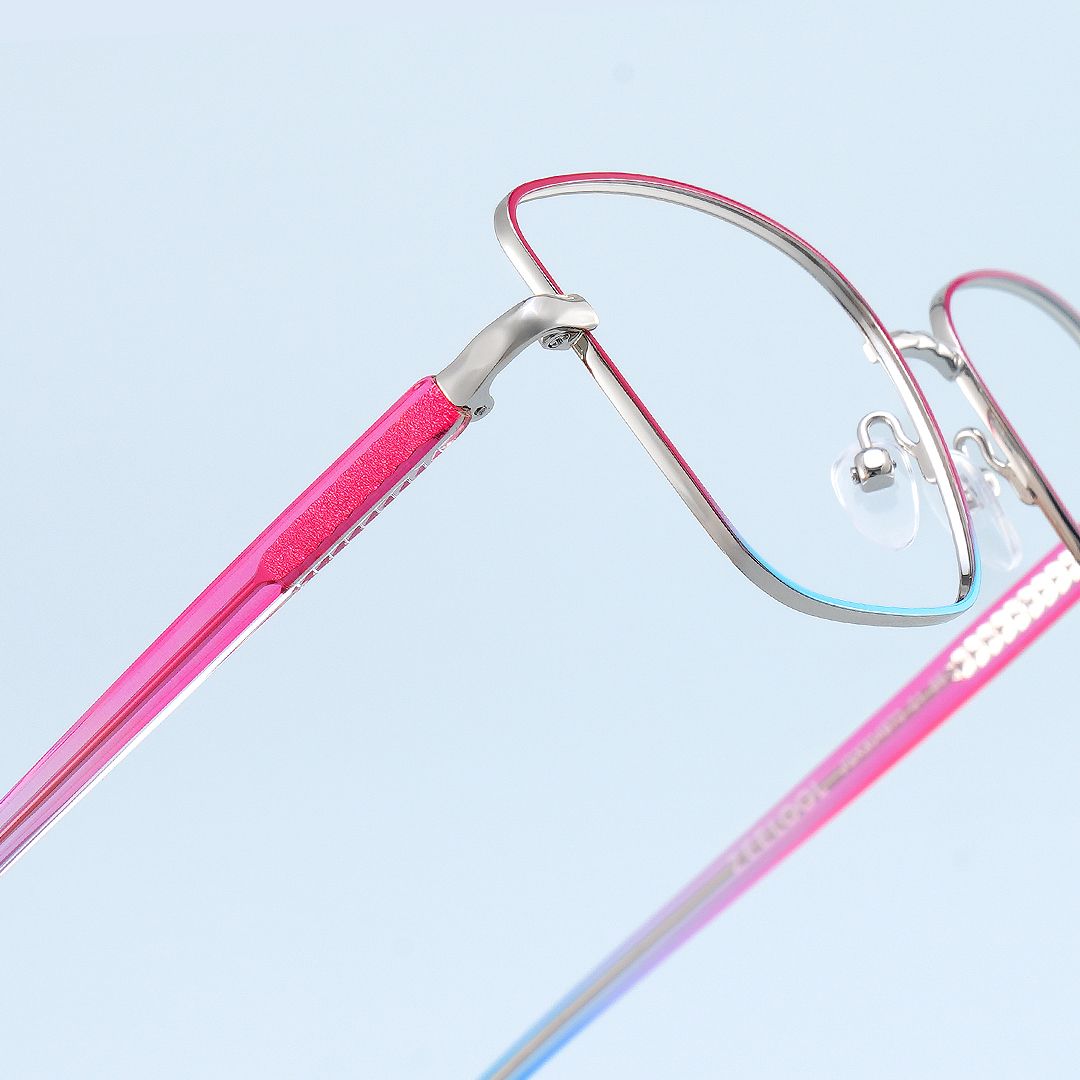 Jace Red-blue Square Prescription Glasses | Zeelool7