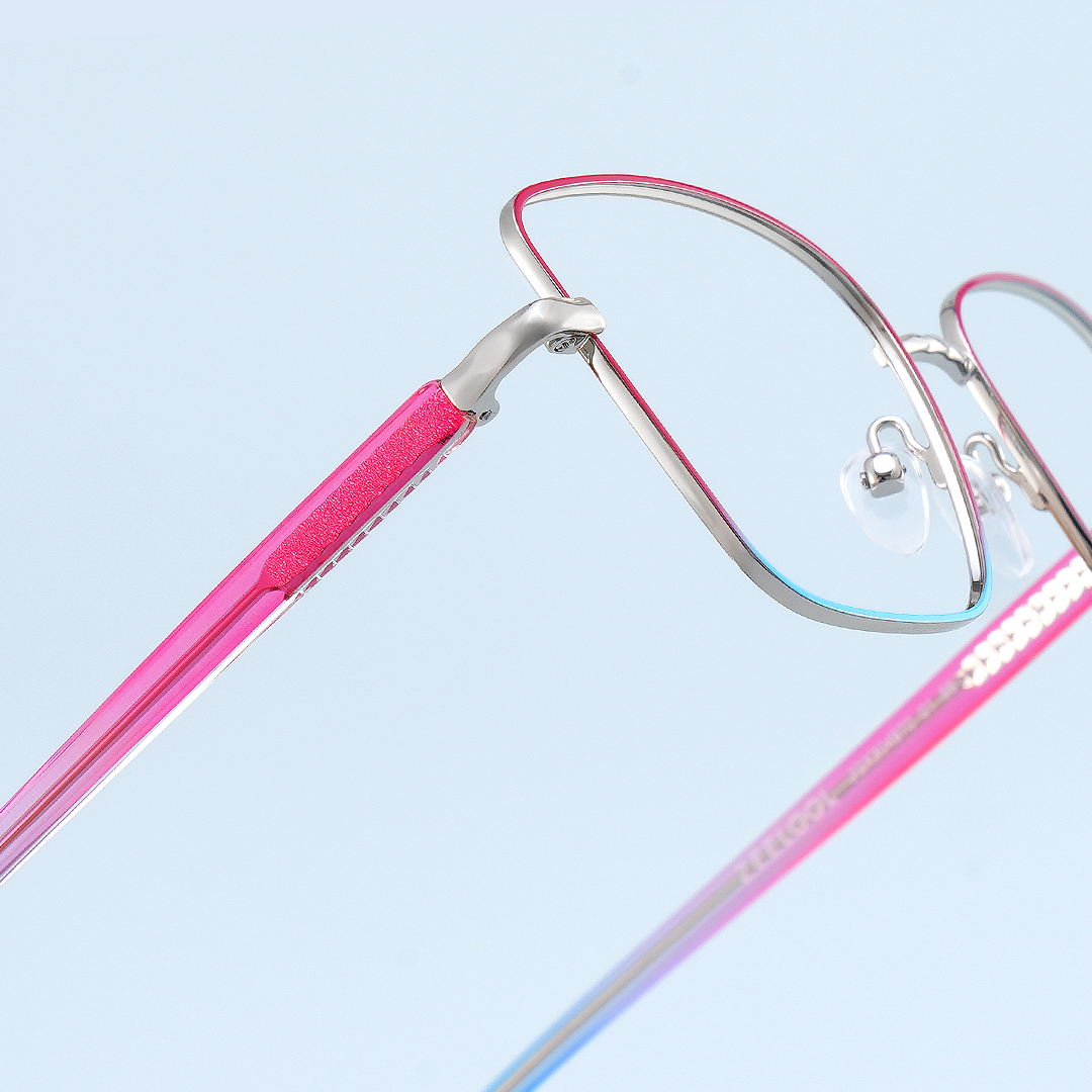 Jace Red-blue Square Prescription Glasses | Zeelool7