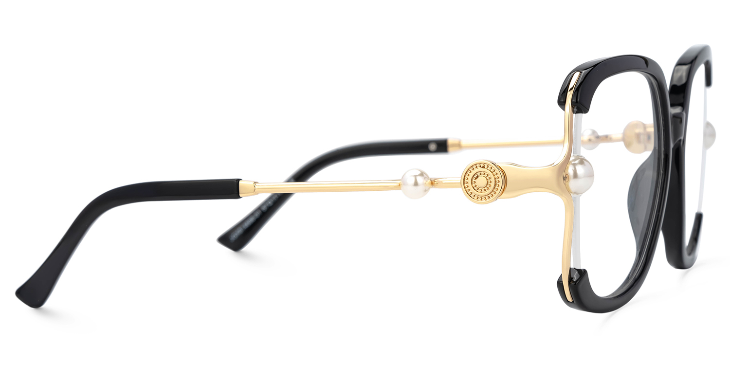 Jeania Black Aesthetic Glasses with Square Design2