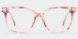 Jacqui Pink Tortoise Square Glasses1