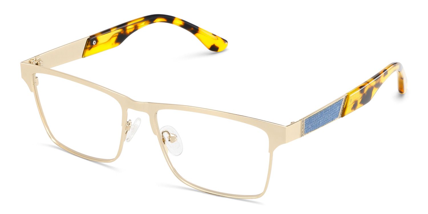 Jasper Eyeglasses in Browline Gold Frame | ZEELOOL UK3