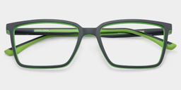 Anthony Rectangle Black Green Glasses1