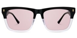 Brookins Rectangle Black Clear Sunglasses0