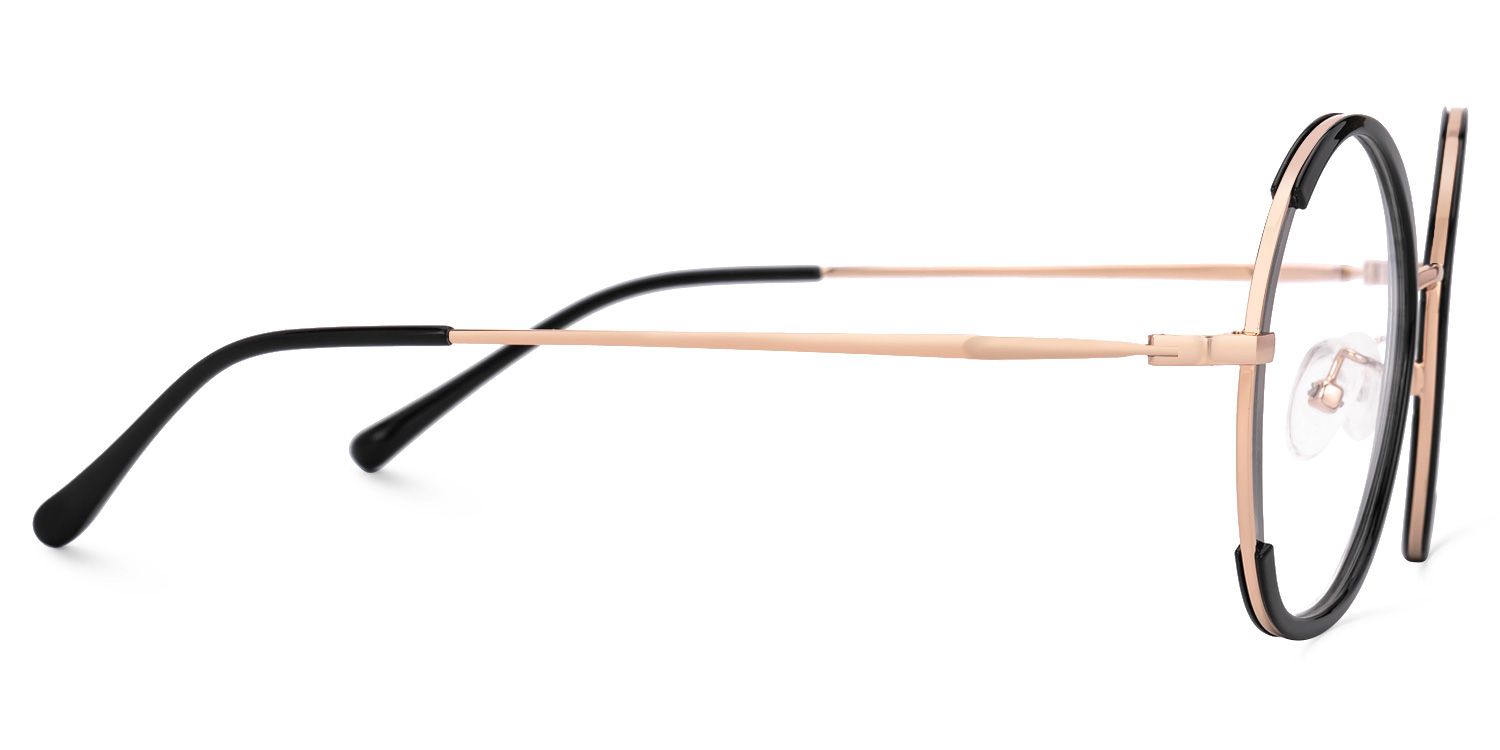 Black Kiley Round Frame Eyeglasses | ZEELOOL UK2