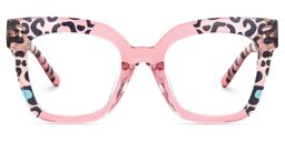 Malcolm Square Pink Leopard Glasses0