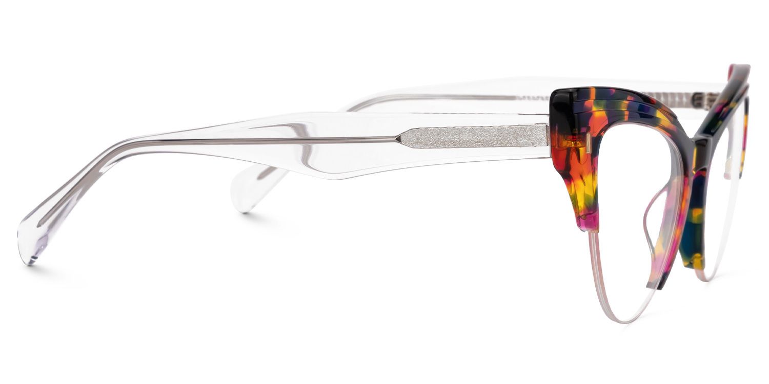 Castealia Multicolor Eyeglasses with Cateye Shape | ZEELOOL UK2