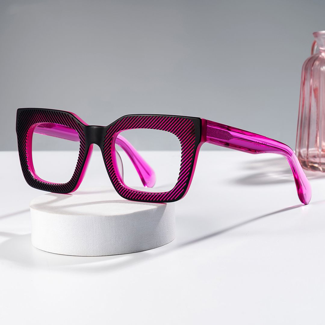 Thick Square Eyeglasses With Purple Color | ZEELOOL UK0