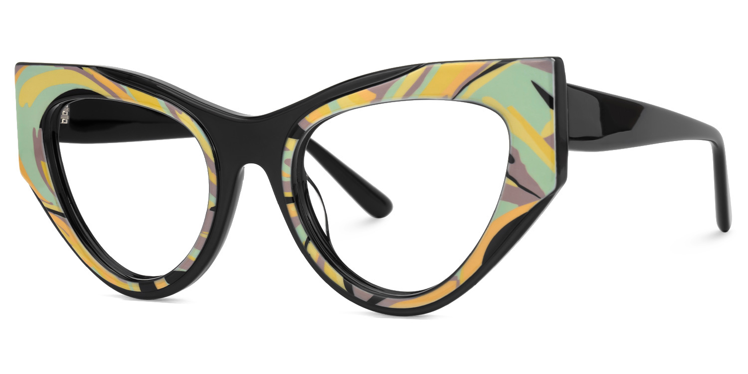 Jallow Purple Eyeglasses with Black Shape | ZEELOOL UK1