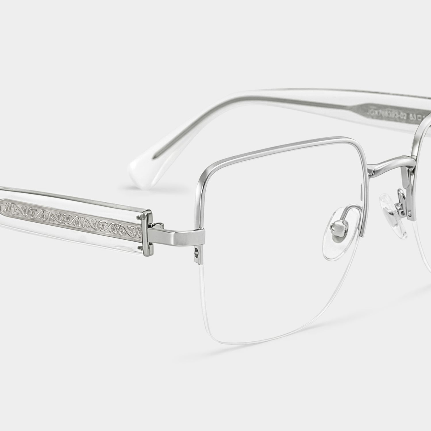 Lauren Silver Frame Glasses with Square Frame Online | ZEELOOL4