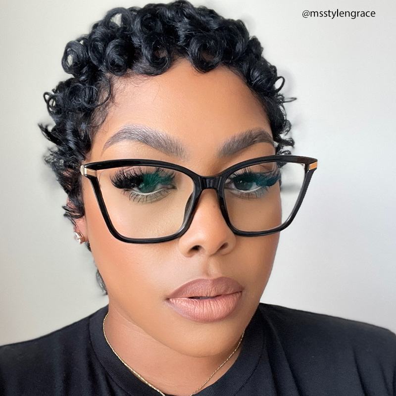 Stephens Cateye with Black Glasses Oversized Frames | ZEELOOL UK6