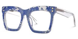Porsha Square Dark Blue Glasses2