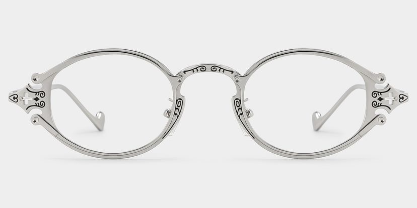 Serena Oval Silver Glasses