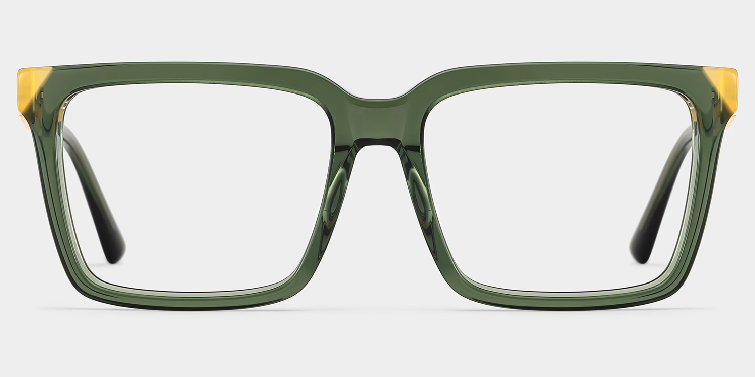 Rectangle Green Eyeglasses- Troy Acetate Frame Glasses0