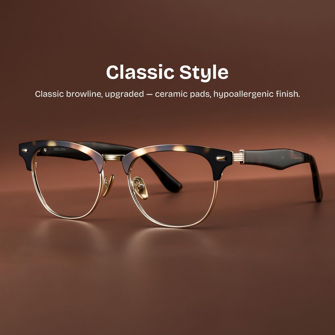 Penelope Tortoise Browline Glasses for Men | ZEELOOL0