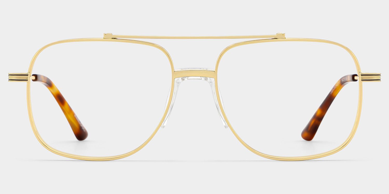 Poppy Gold Aviator Glasses | Striped Varsity Metal1