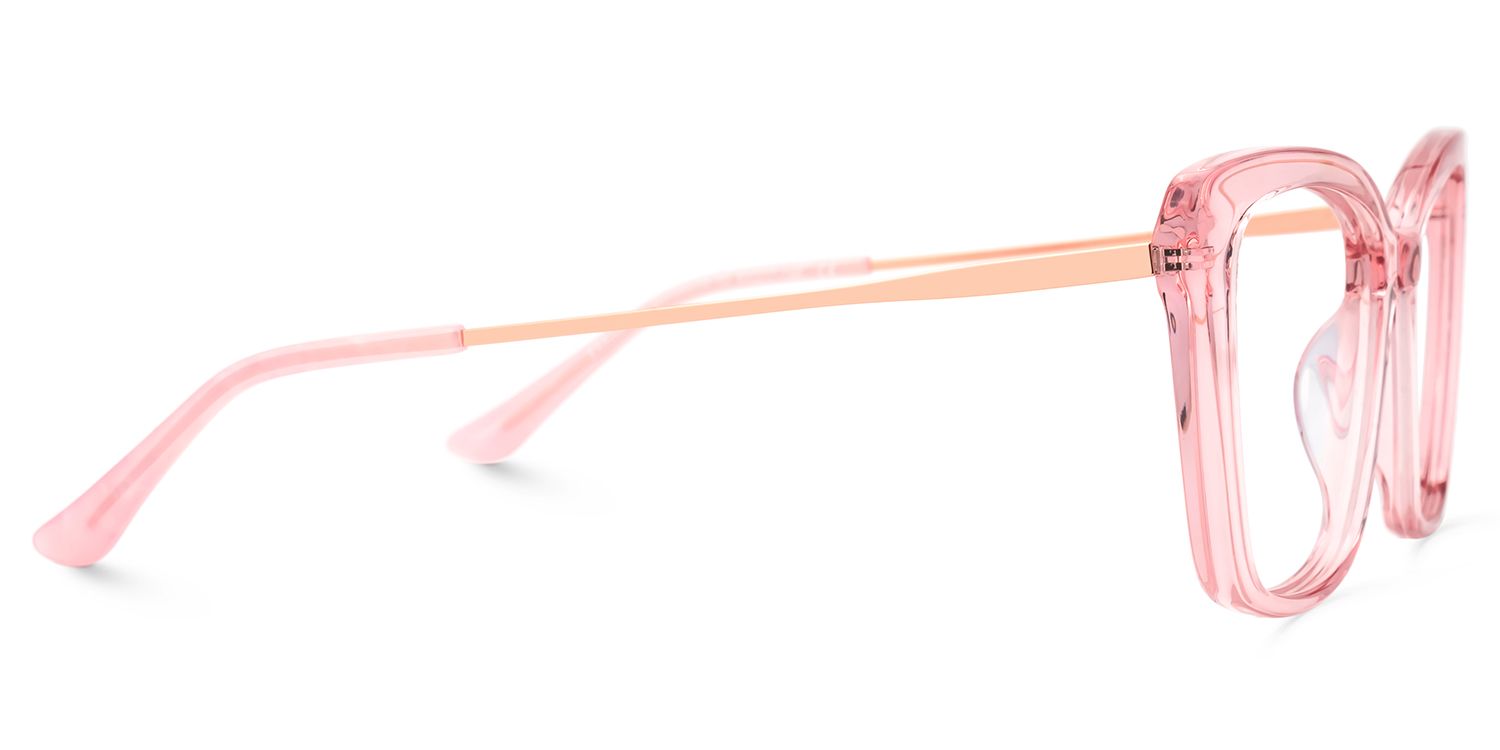 Sheyla Cat Eye Transparent Pink Frame Glasses For Women | ZEELOOL UK3