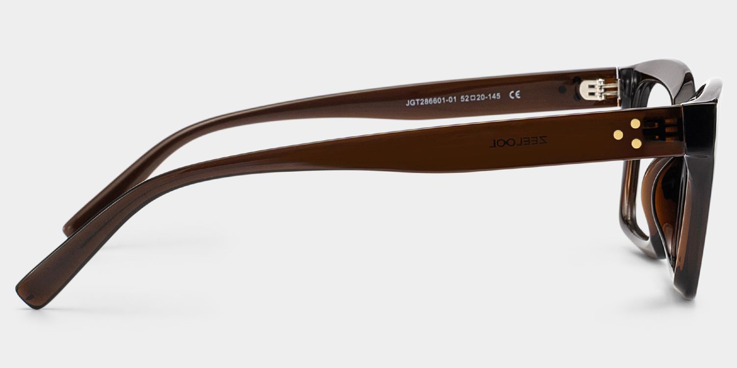 Marley Sepia Glasses / Dark Brown Rectangle Glasses | ZEELOOL3