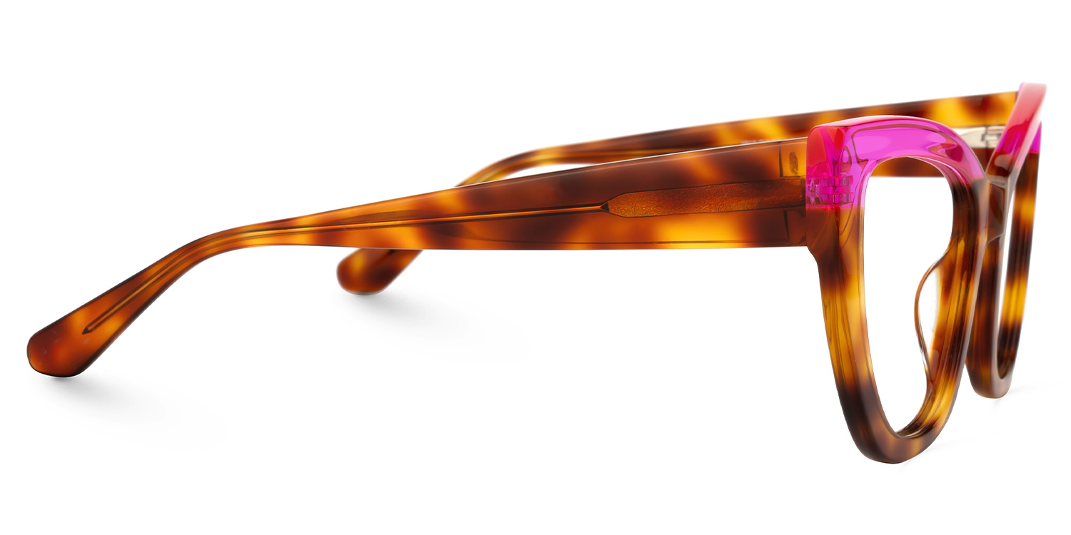 Shahdia Geometric Brown-Rose Red Frame Glasses | ZEELOOL UK2