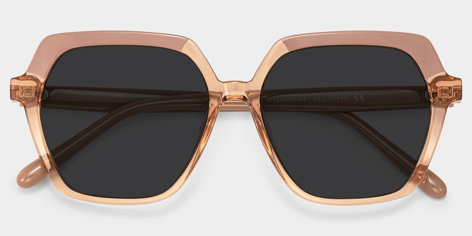 Norah Beige Geometric Sunglasses to Frame Your Face | ZEELOOL UK1