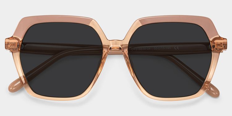 Norah Beige Geometric Sunglasses
