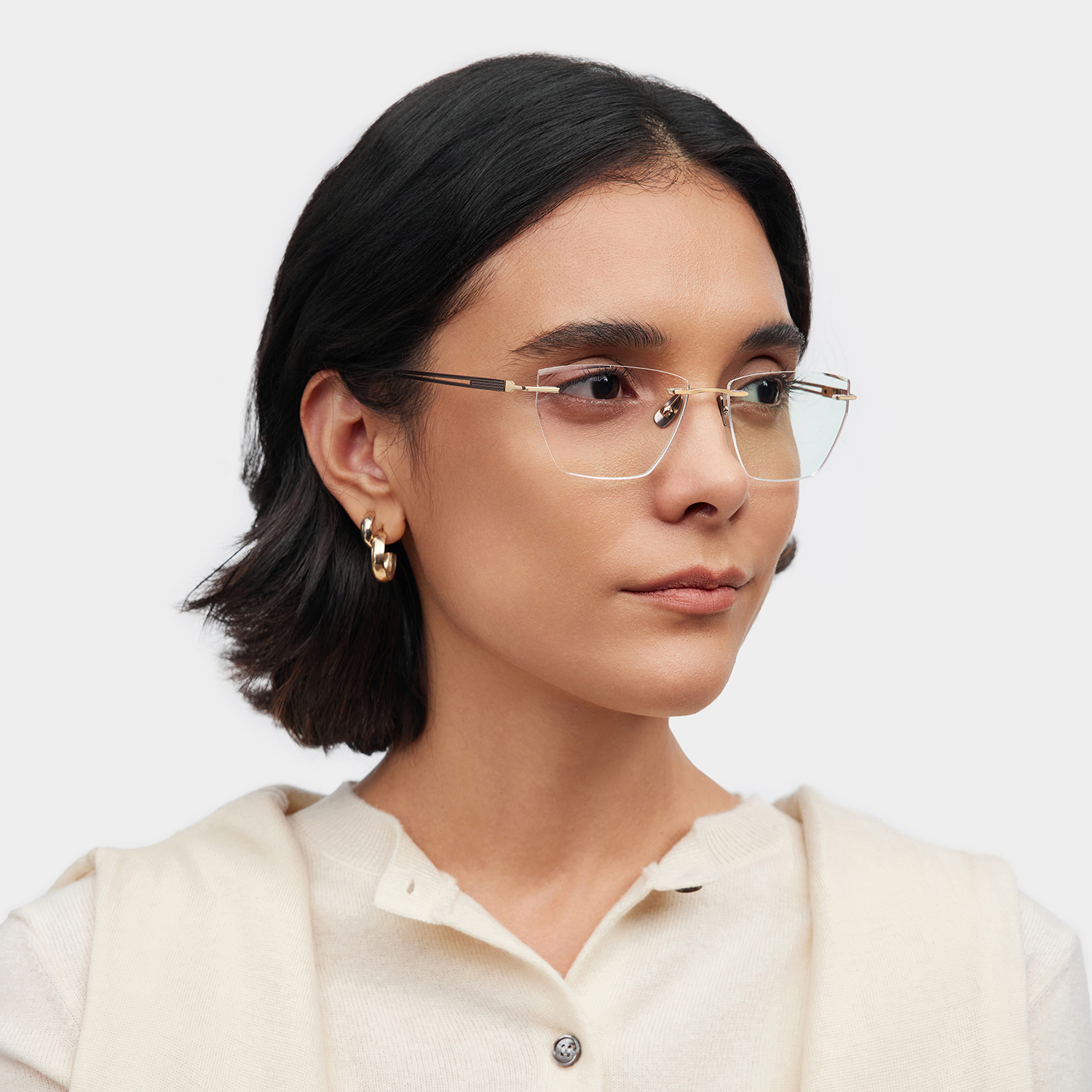 Ella Cat eye Gold Glasses1