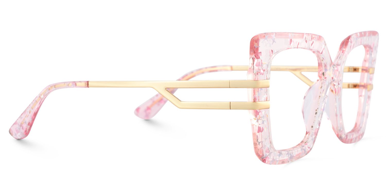 Thick Square Frame Glasses With Shiny Star3