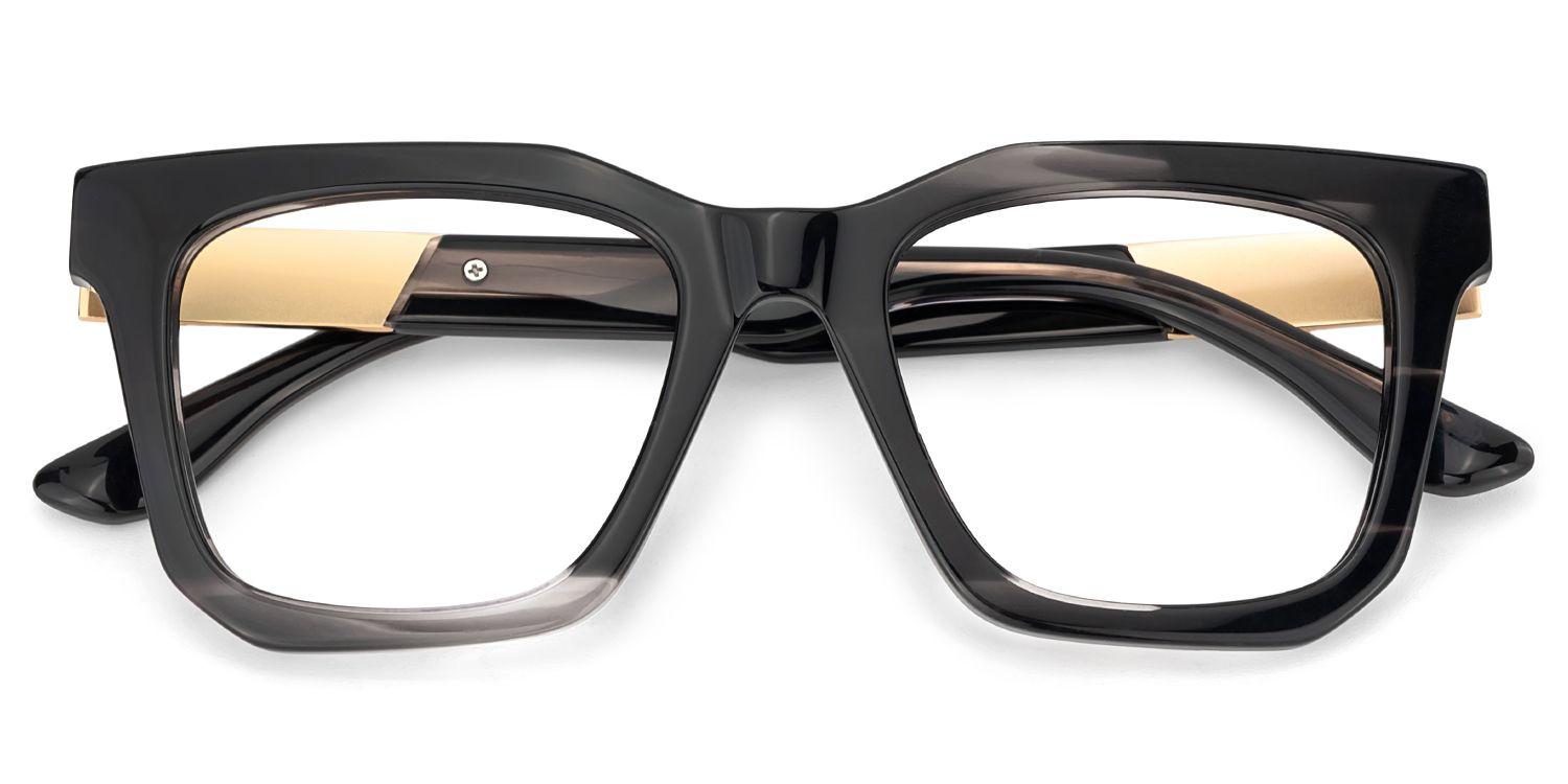 Nichole Square Black Frame Eyeglasses for Men | ZEELOOL UK2