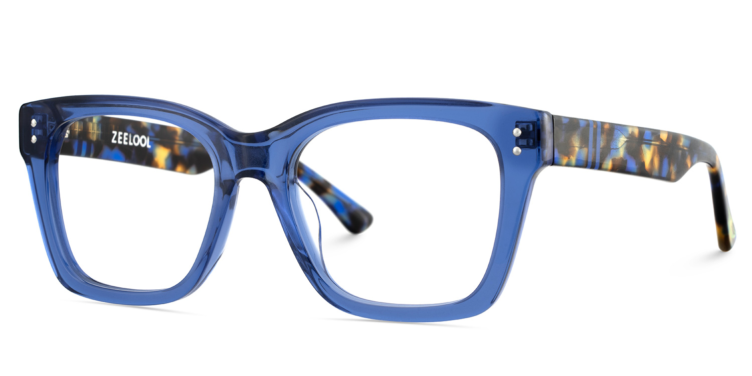 Gaydeh Rectangle Blue Glasses3