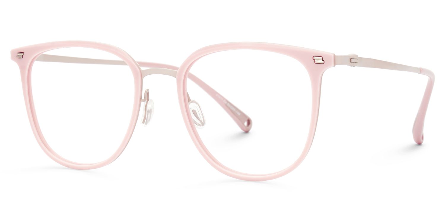 Gilliane Round Pink Glasses Thin Frame | ZEELOOL UK1