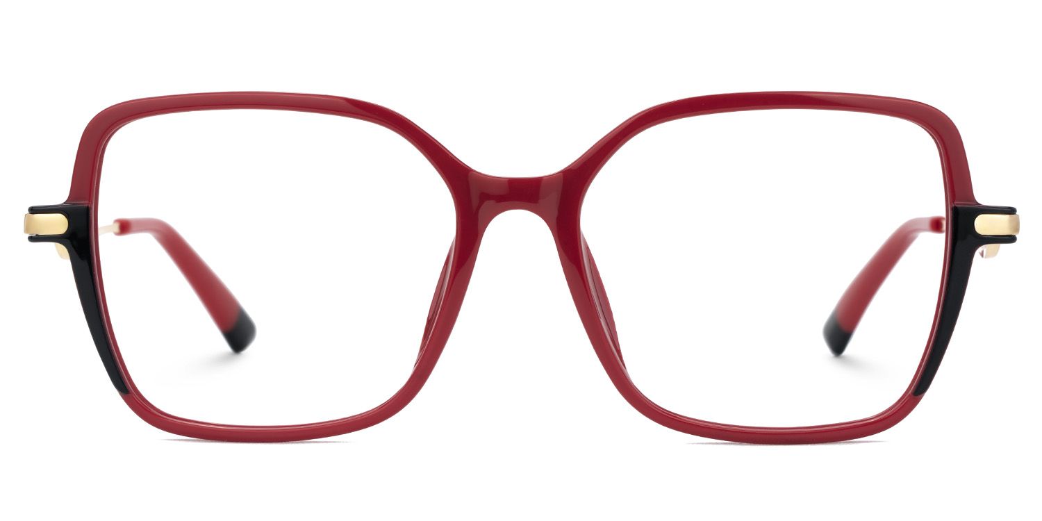 Rendon Thin Clear Red Glasses in Square Design | ZEELOOL UK0