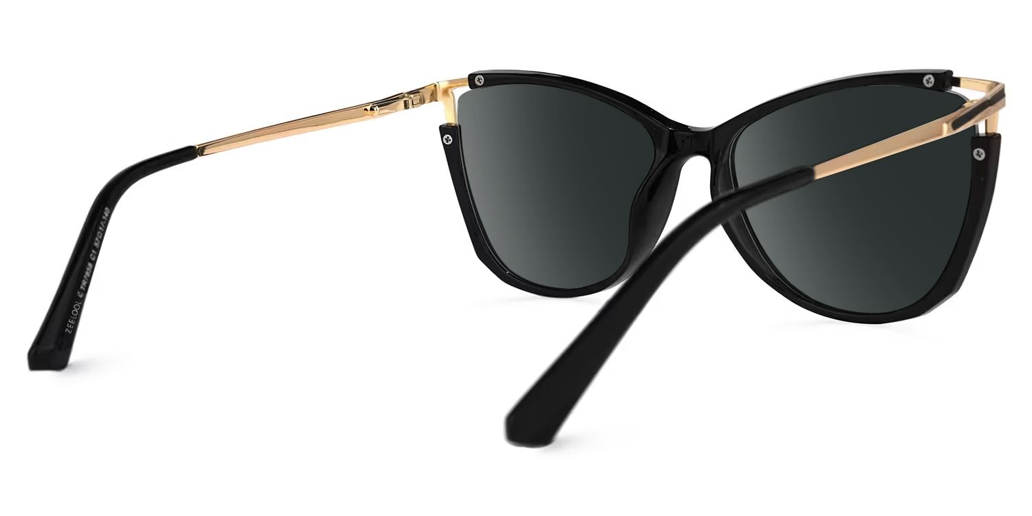 Yomary Black Frame Sunglasses with Cat Eye Style | ZEELOOL UK3