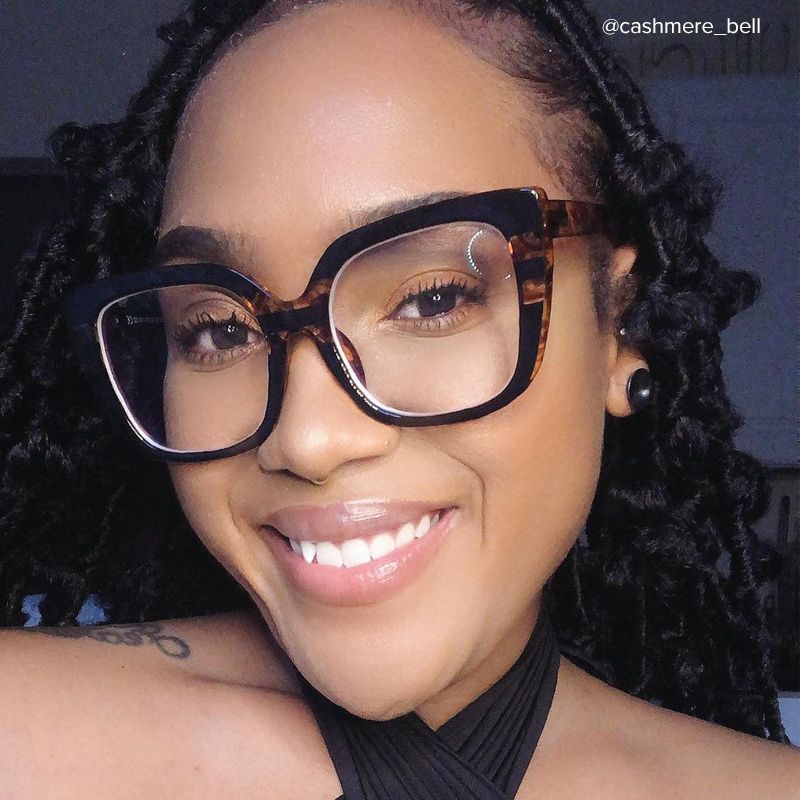 Brenda Square Tortoise Frame Glasses | ZEELOOL UK7