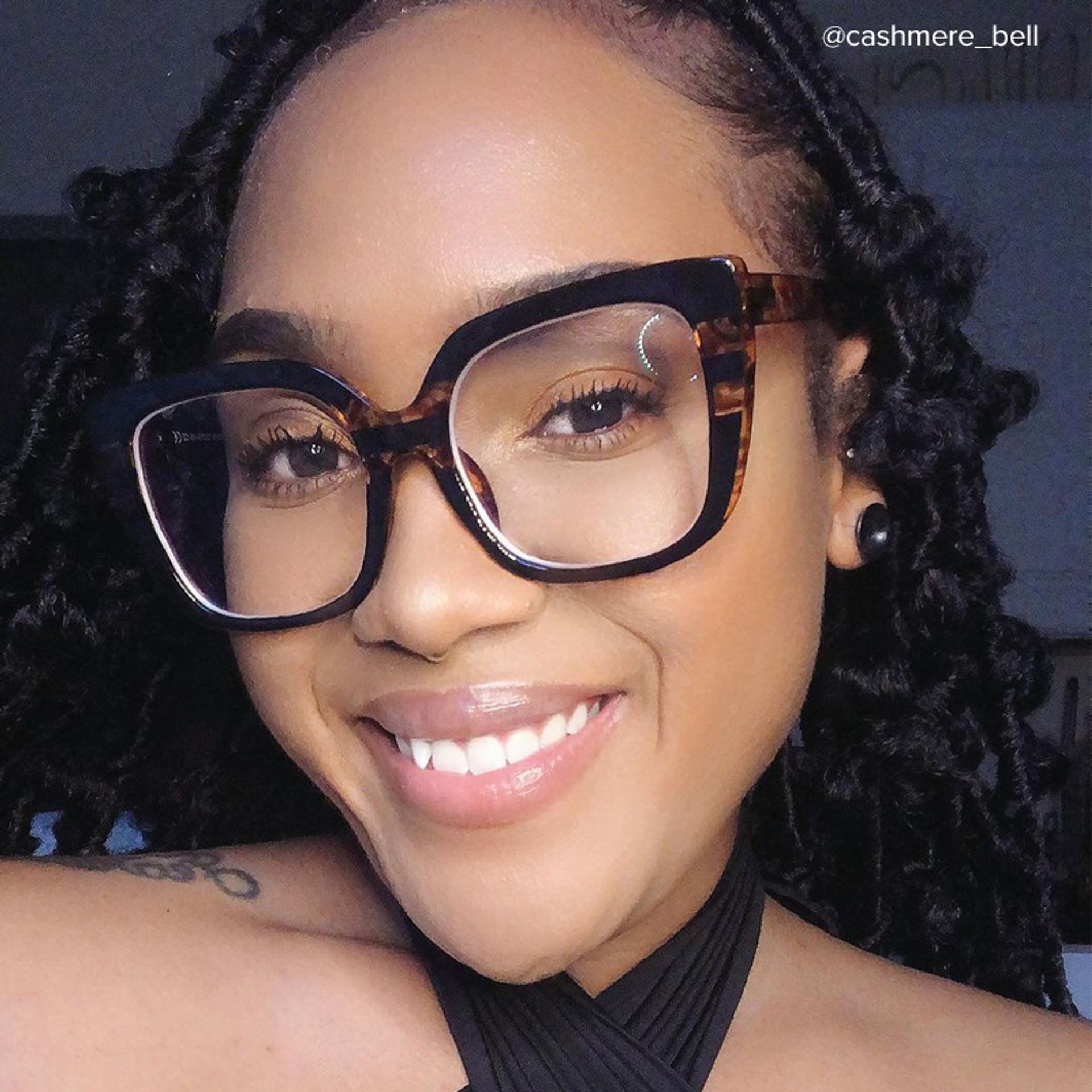 Brenda Square Tortoise Frame Glasses | ZEELOOL UK7